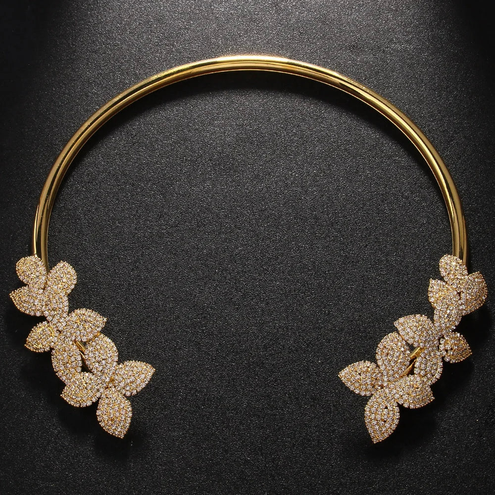 Collier en Cristal de Fleurs Élégant