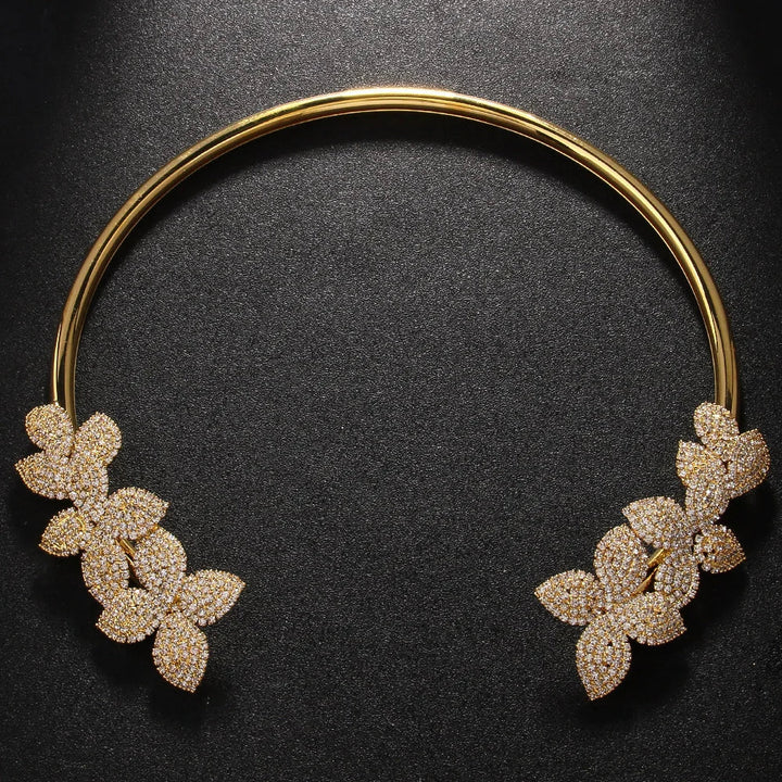 Collier en Cristal de Fleurs Élégant