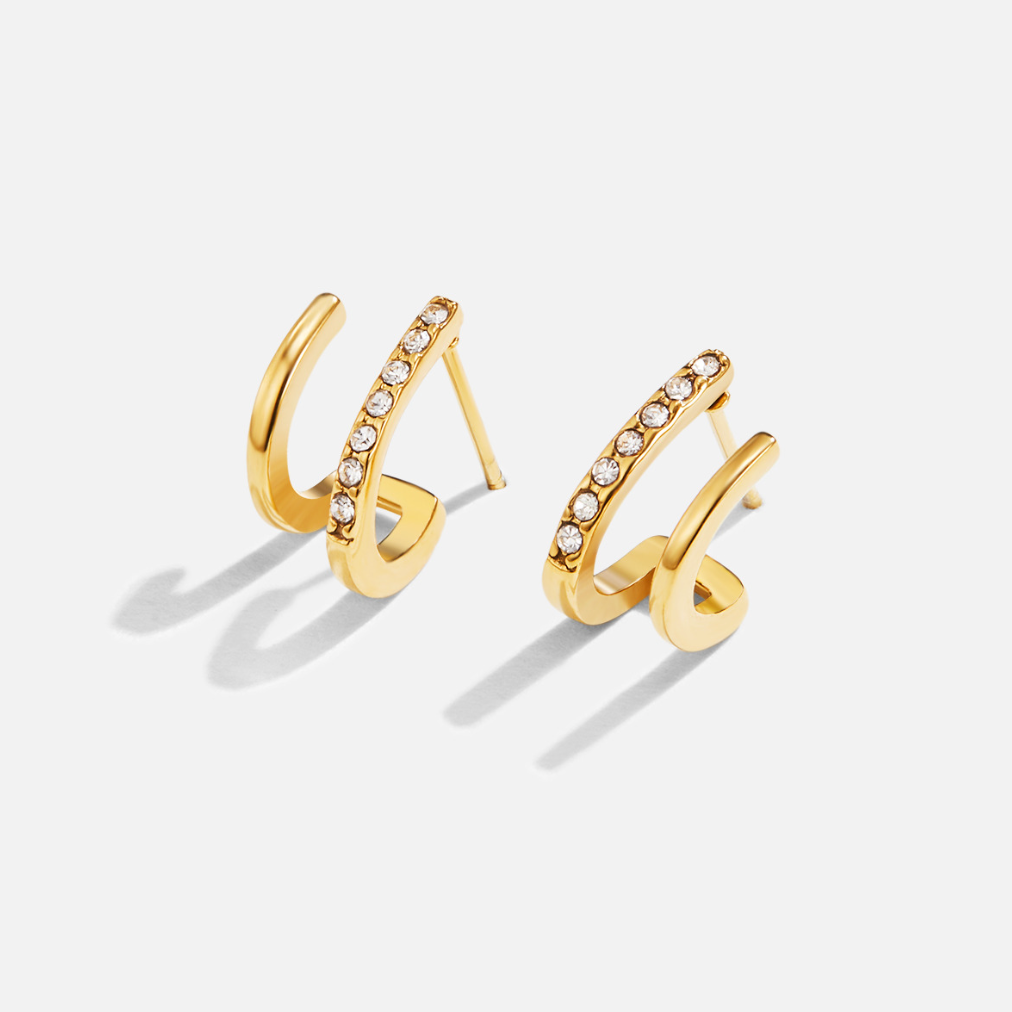 Boucles d'oreilles Klaue en Or & Cristal