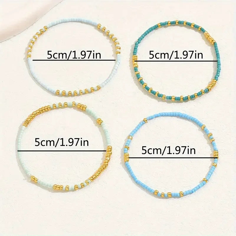 Ensemble de Bracelets en Perles Turquoise Chic Bohémien