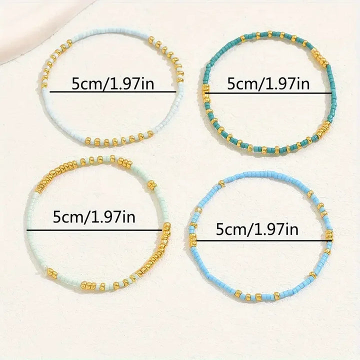 Ensemble de Bracelets en Perles Turquoise Chic Bohémien