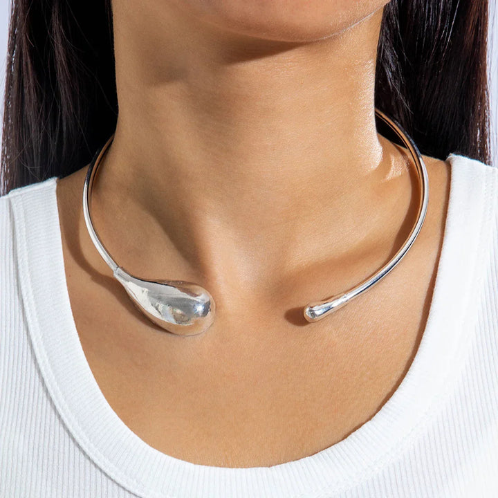 Collier Choker Goutte d'Eau Dorée