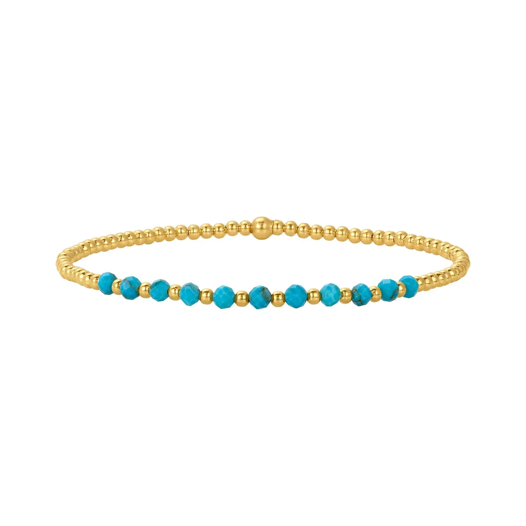 Bracelet en perles de turquoise en or 18K chic