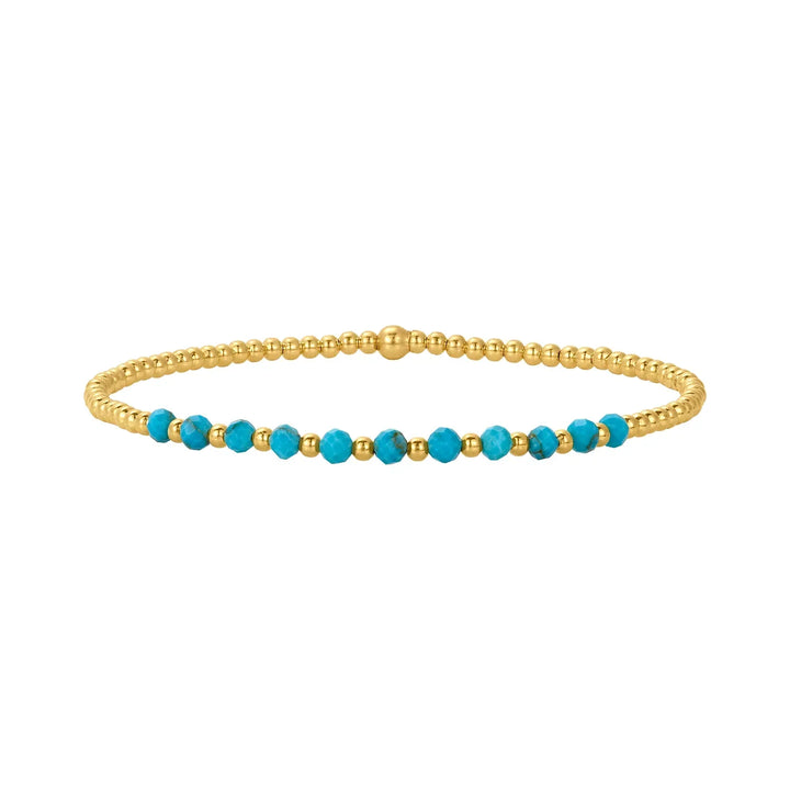 Bracelet en perles de turquoise en or 18K chic