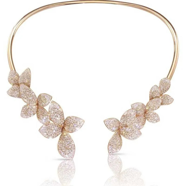 Collier en Cristal de Fleurs Élégant