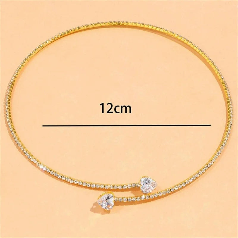 Collier Choker Cœur en Cristal