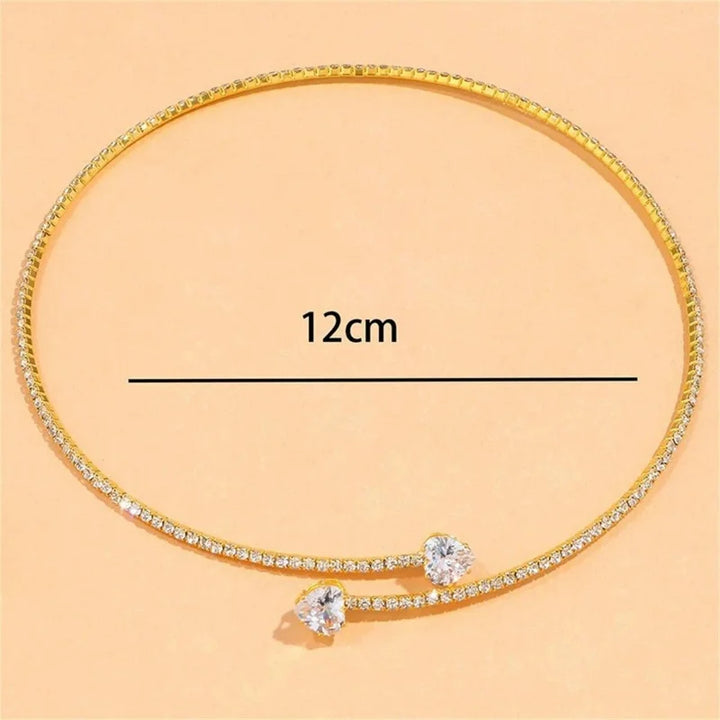 Collier Choker Cœur en Cristal