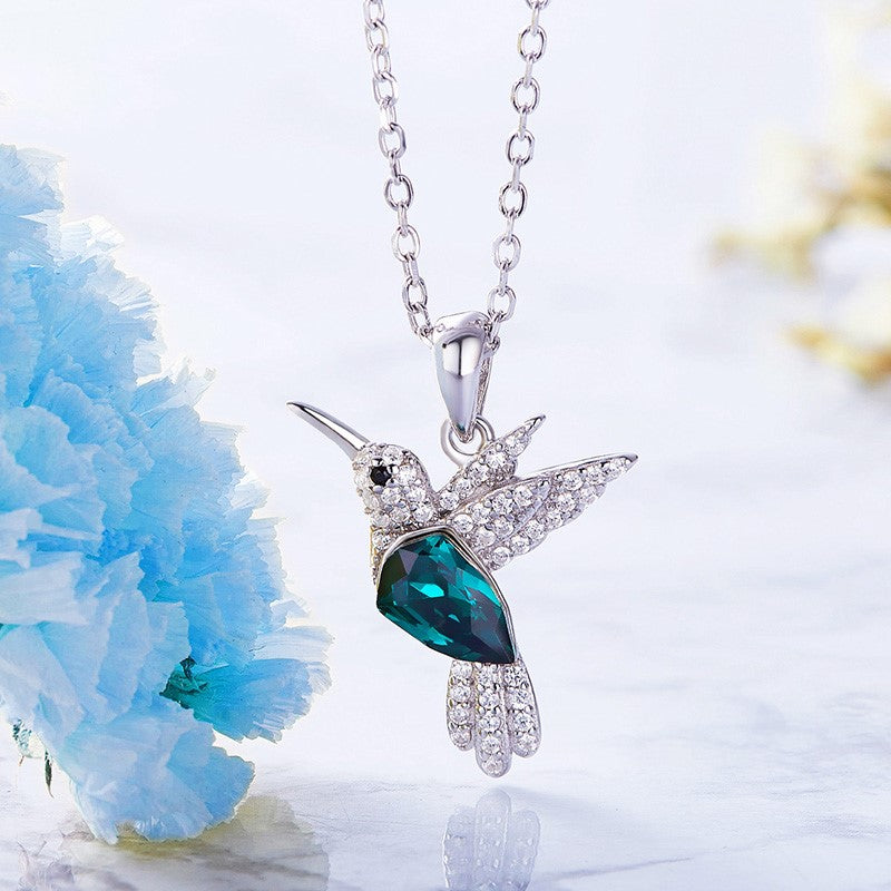 Collier Étincelant Colibri avec Zirconia