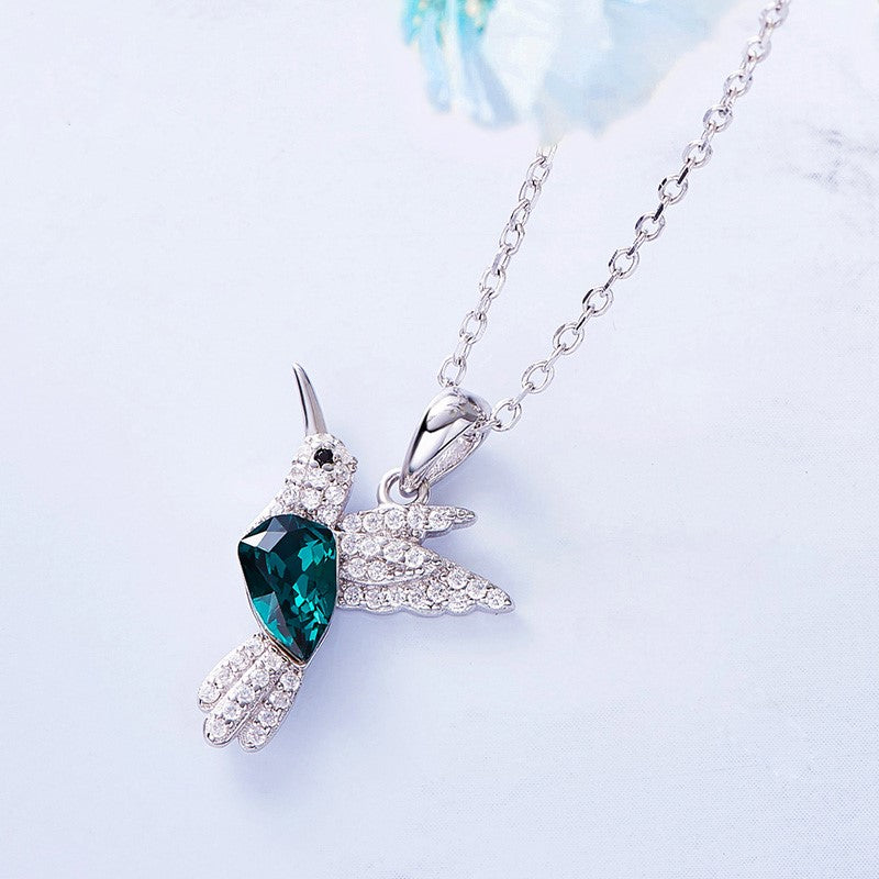 Collier Étincelant Colibri avec Zirconia