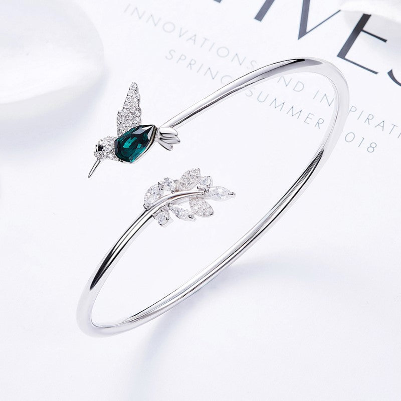 Bague Colibri Ajustable avec Diamant en Strass