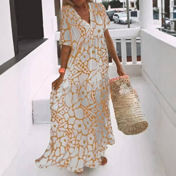 Morgane™ | Long dress in natural colors