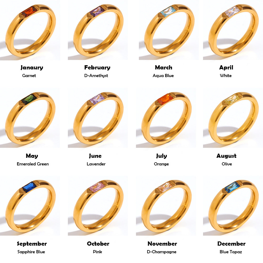 Bague de naissance en pierre précieuse