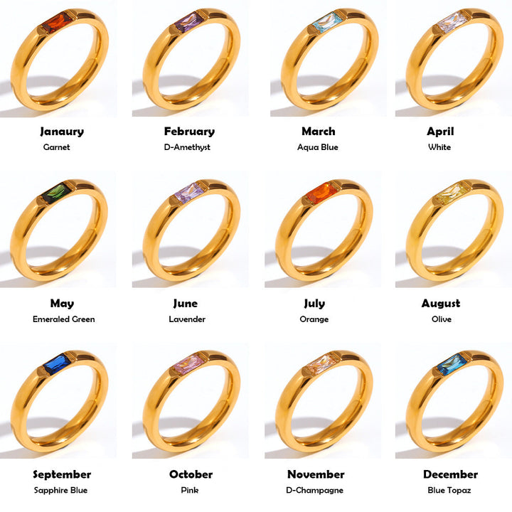 Bague de naissance en pierre précieuse