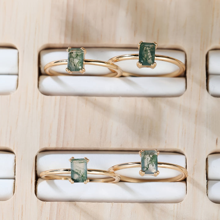 Bague en agate mousse naturelle