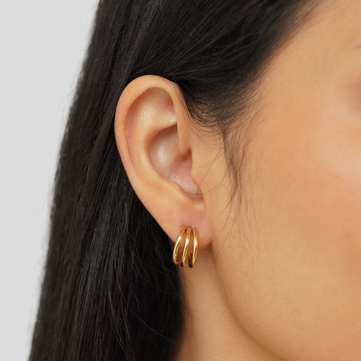 Boucles d'oreilles Ana Triple Or