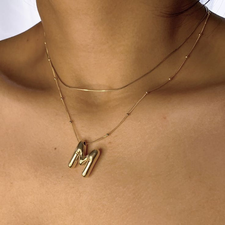 Collier Initial en Lettre Bulle
