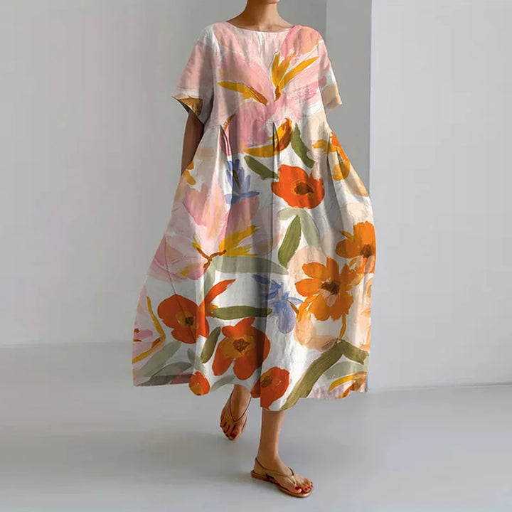 Morgane™ | Valentina robe florale d'été avec coupe flatteuse et liberté de mouvement.