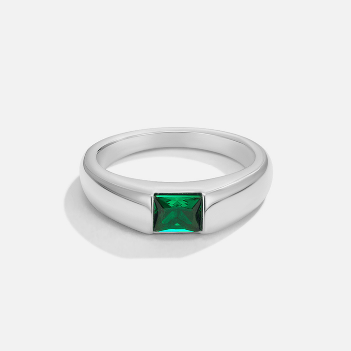 Bague en Argent Ember & Émeraude