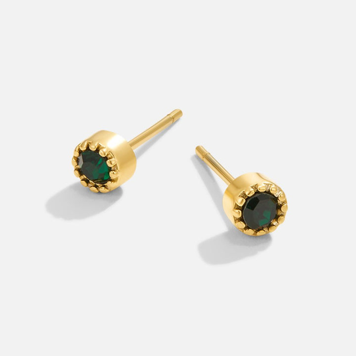 Boucles d'oreilles en acier inoxydable émeraude