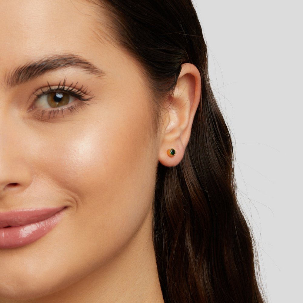Boucles d'oreilles en acier inoxydable émeraude