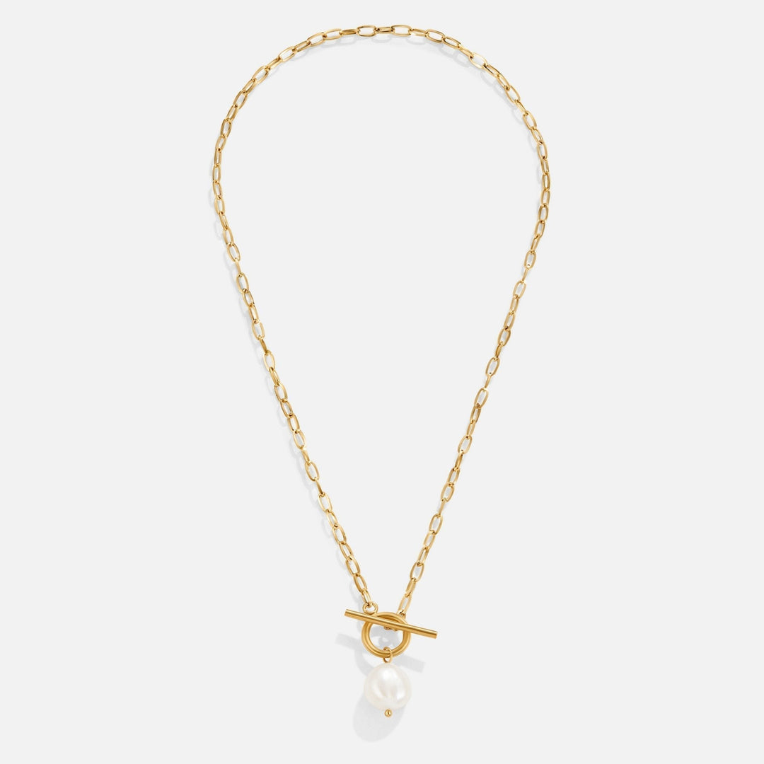 Collier en perles d'eau douce Eva avec chaîne en or