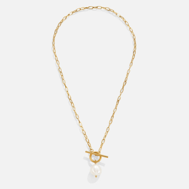 Collier en perles d'eau douce Eva avec chaîne en or