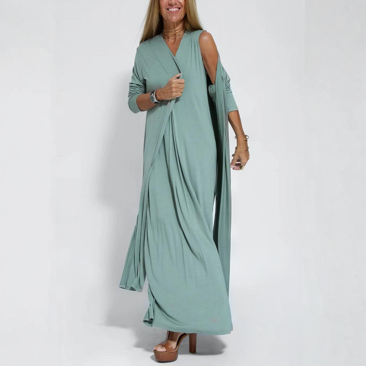 Morgane | Elegant Long Dress with Complimentary Cardigan