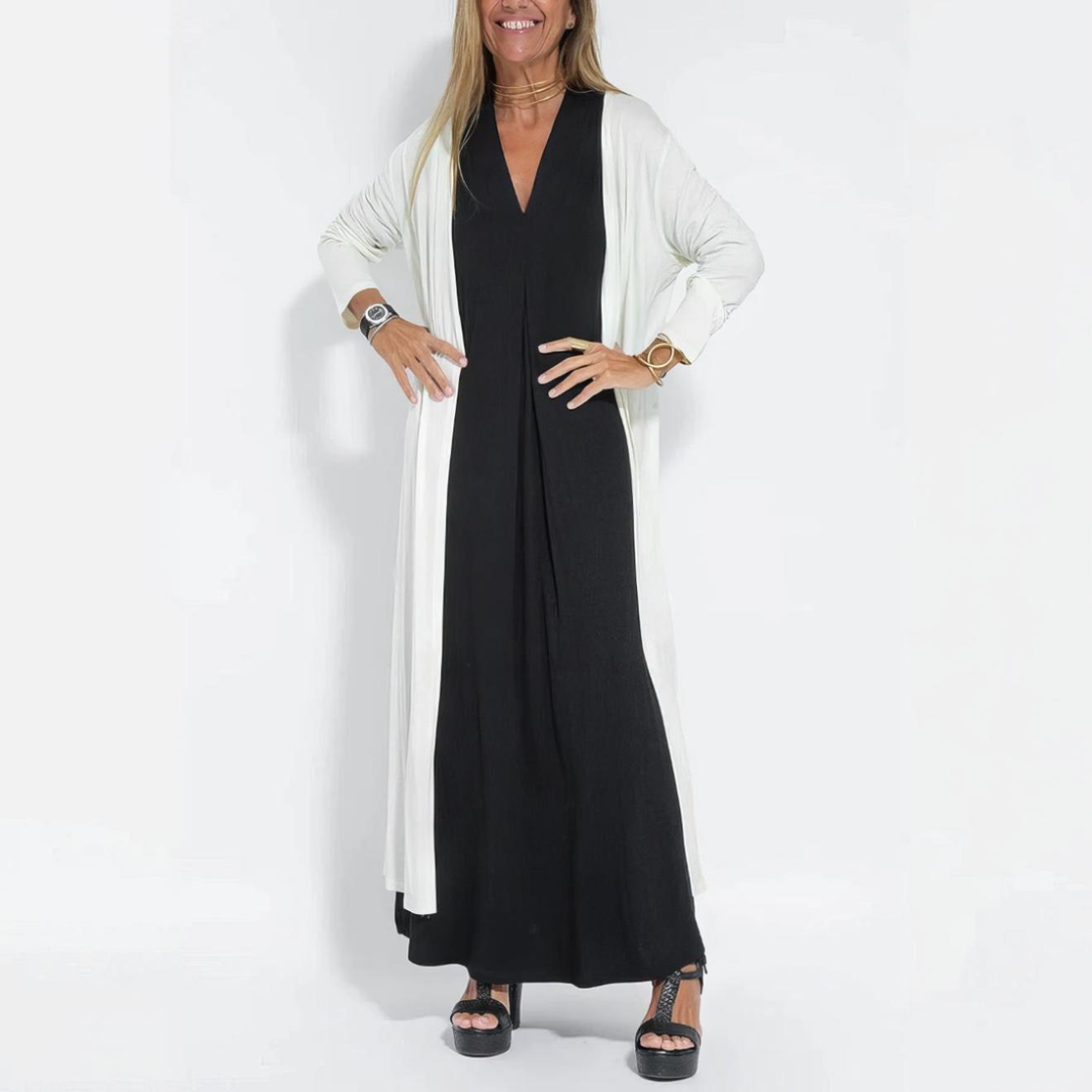 Morgane | Robe Longue Élégante avec Cardigan Offert
