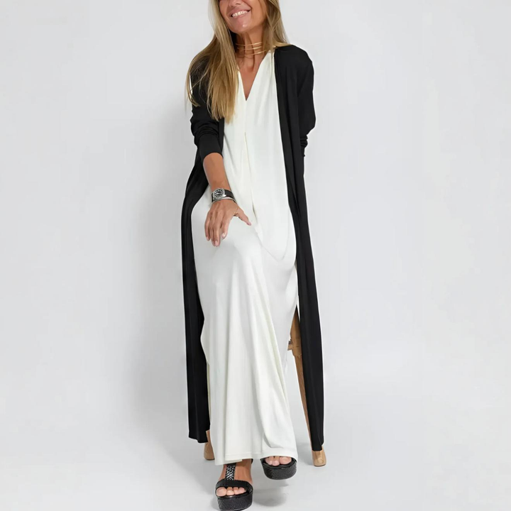 Morgane | Elegant Long Dress with Complimentary Cardigan