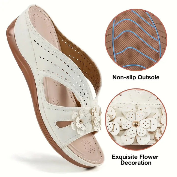 Morgane™ | Sandales Fleurie Orthopédique