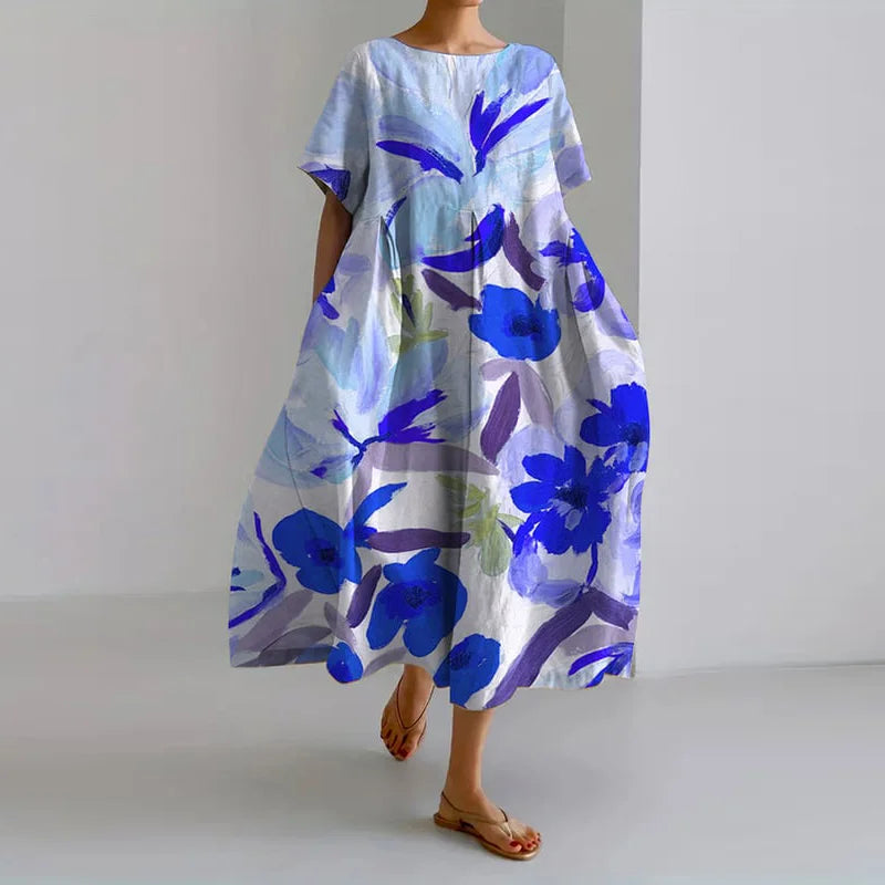 Morgane™ | Valentina robe florale d'été avec coupe flatteuse et liberté de mouvement.