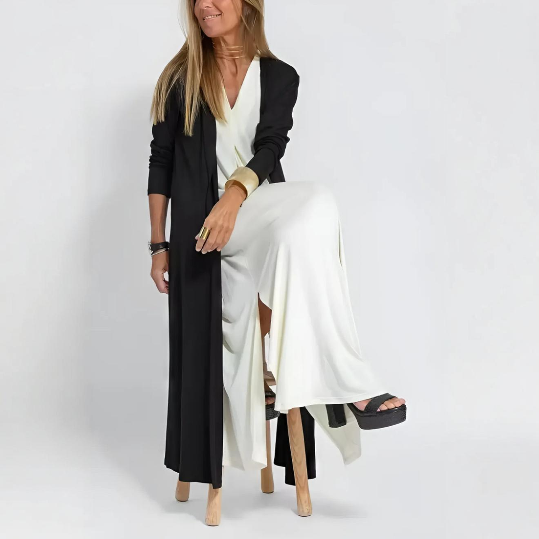 Morgane | Elegant Long Dress with Complimentary Cardigan