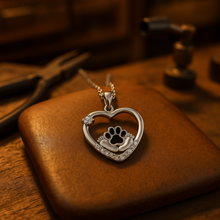 Collier Patte de Chien Little Feet et Zirconia