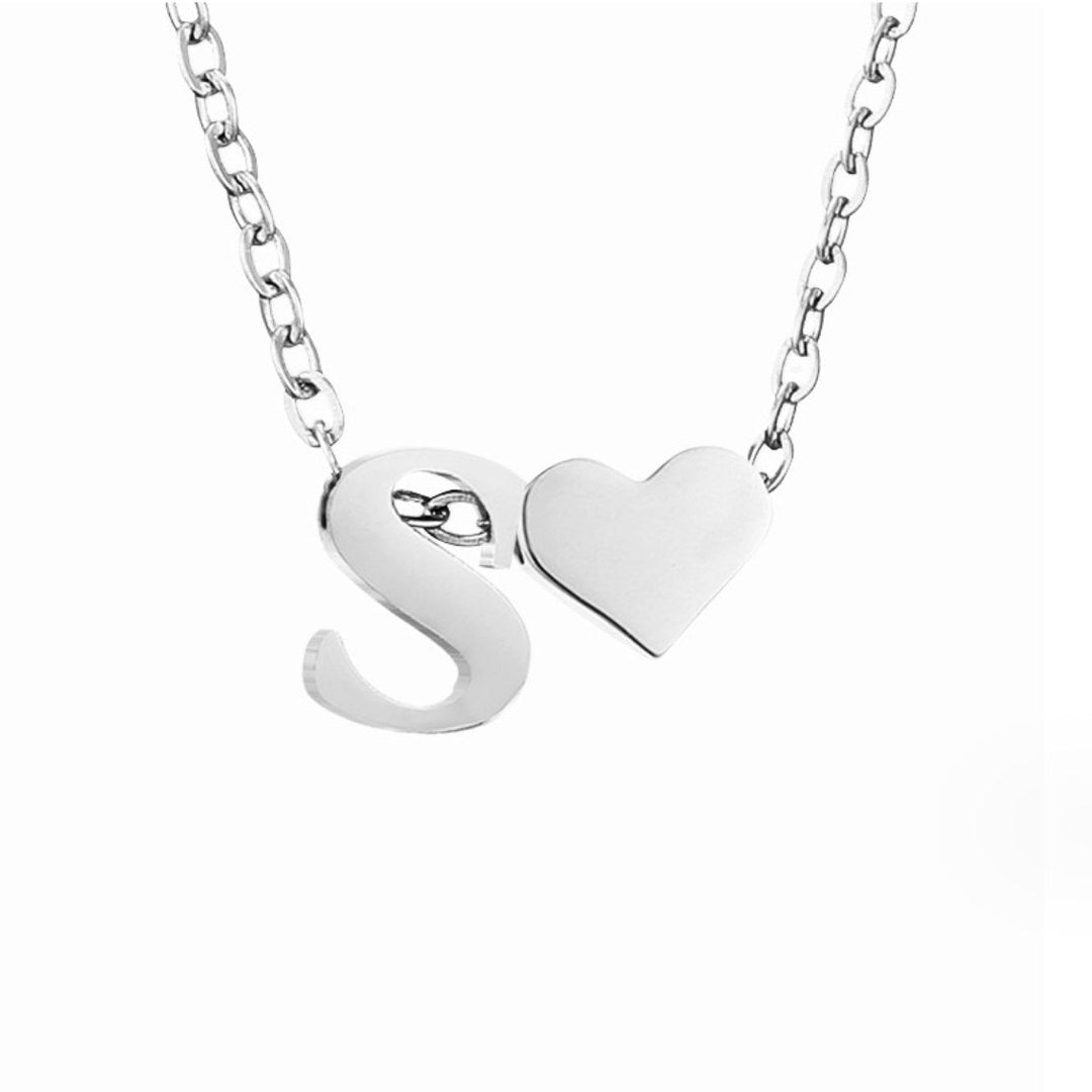 Amour Éternel & Collier en Argent avec Lettre