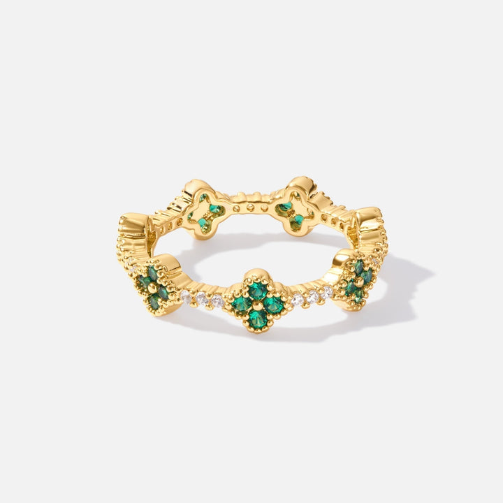 Chance - Bague en cristal trèfle