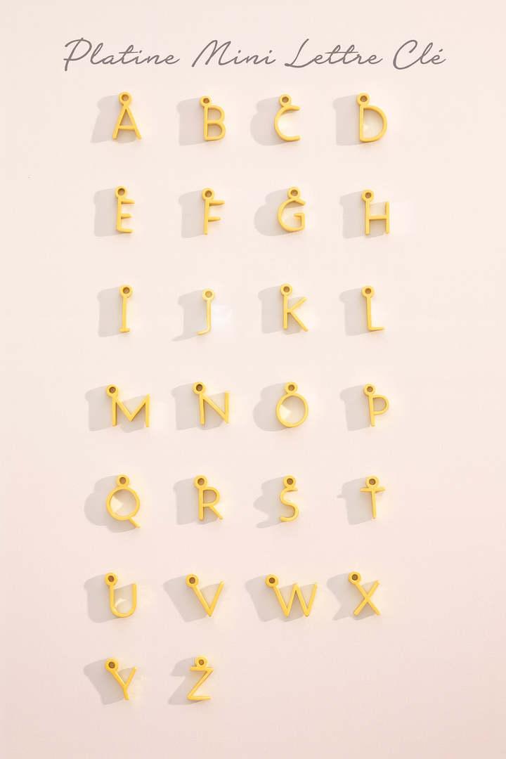 Collier Personnalisé en Argent Mini Lettre et Pendentif Pierre de Naissance