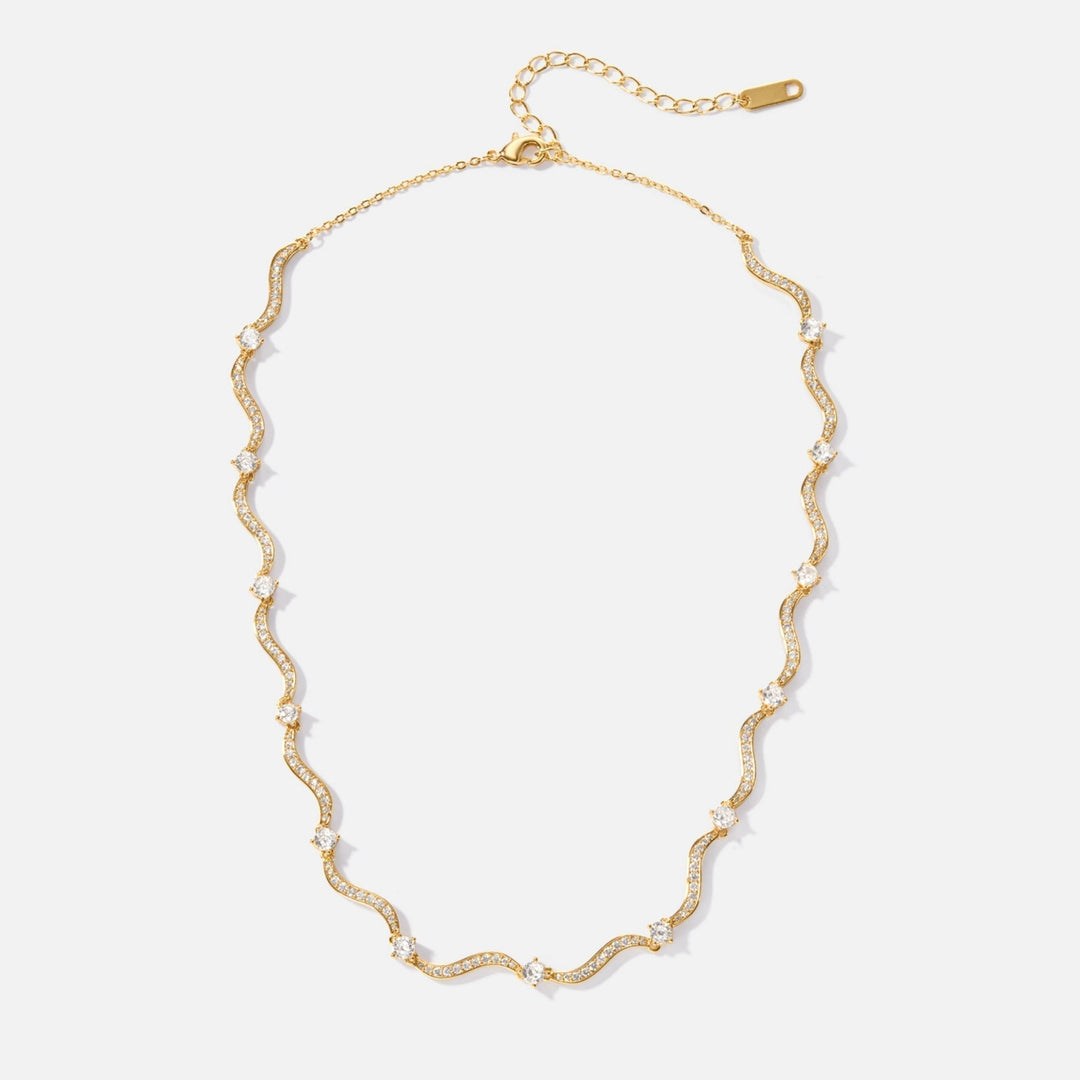 Collier en ondes de cristal Freya