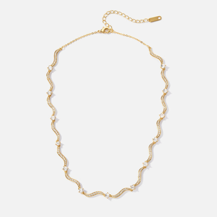 Collier en ondes de cristal Freya