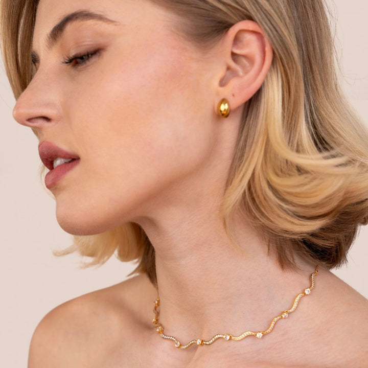 Collier en ondes de cristal Freya