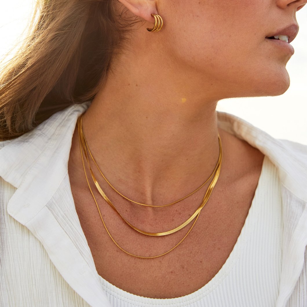 Collier multi-couches en or