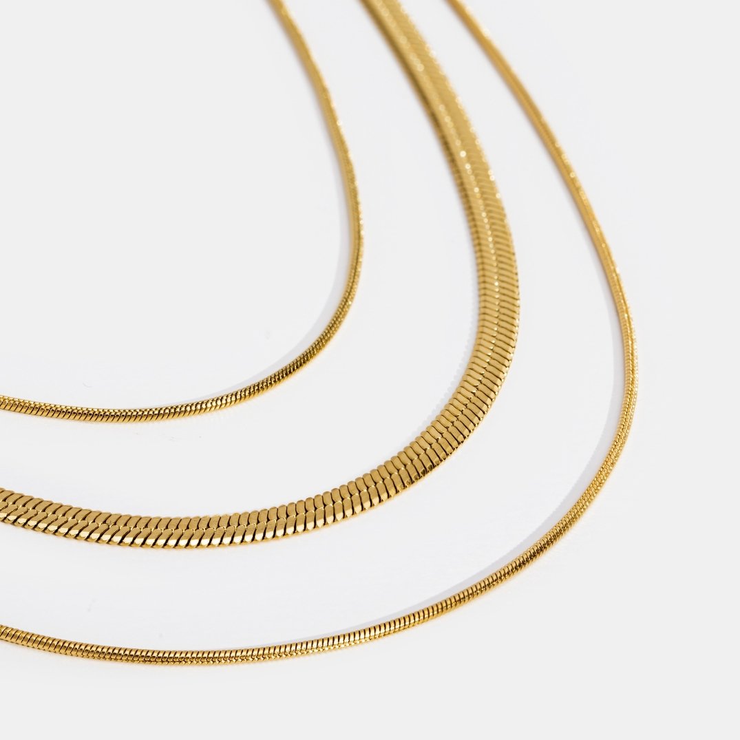 Collier multi-couches en or