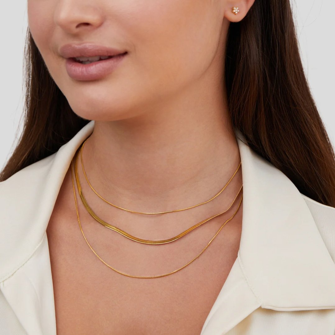 Collier multi-couches en or