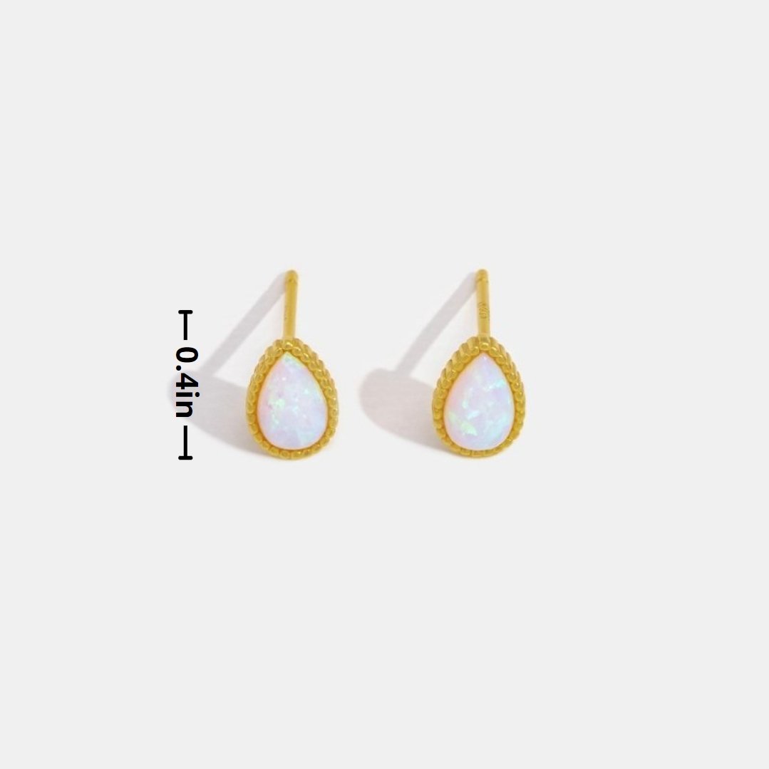 Boucles d'oreilles en opale dorée