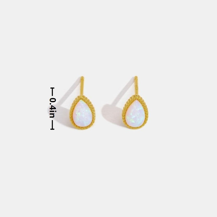 Boucles d'oreilles en opale dorée
