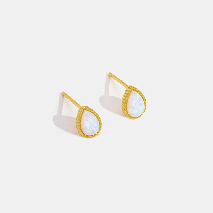Boucles d'oreilles en opale dorée