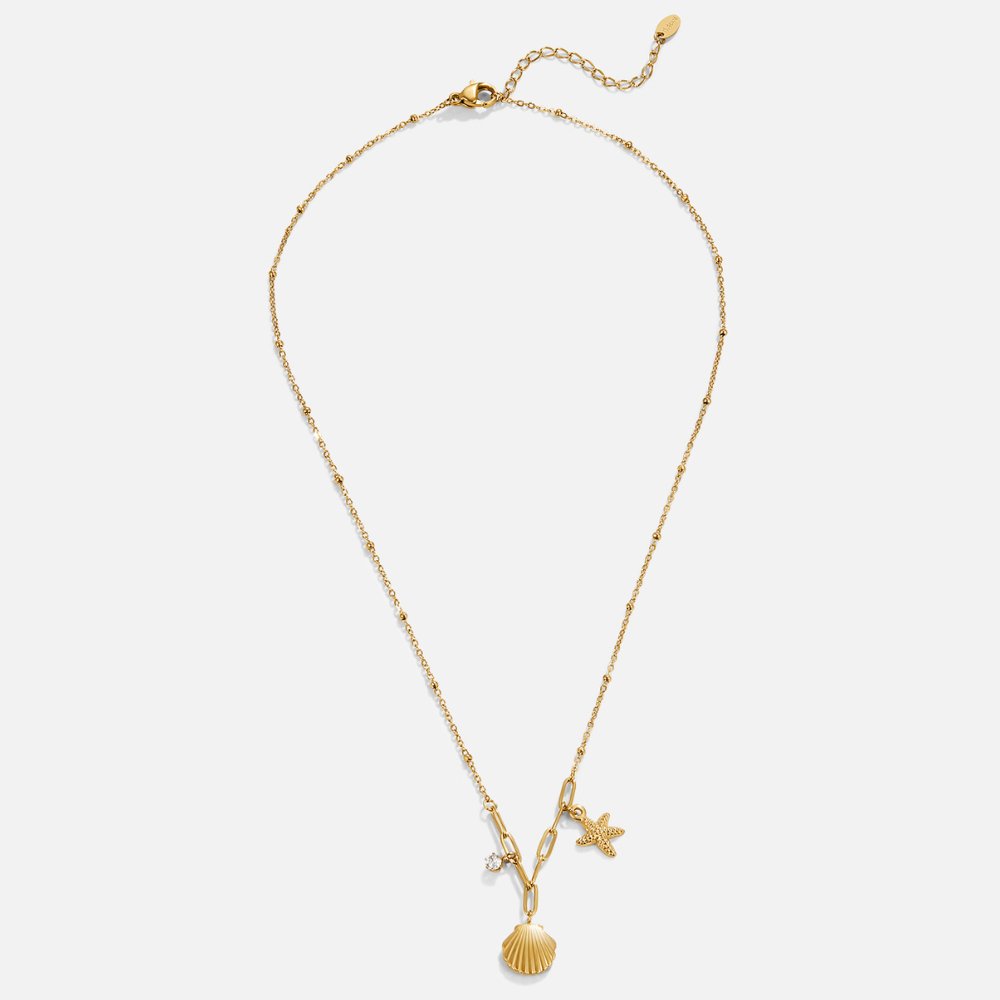 Collier en Coquillage Doré & Étoile de Mer
