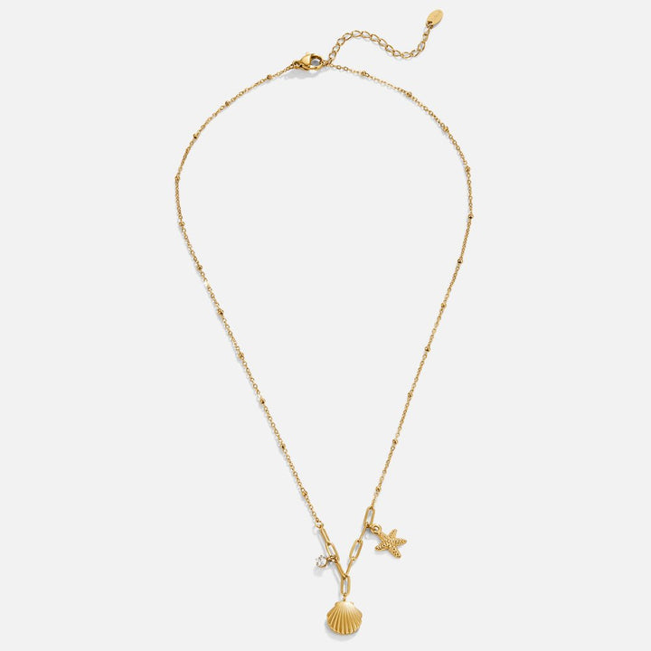 Collier en Coquillage Doré & Étoile de Mer