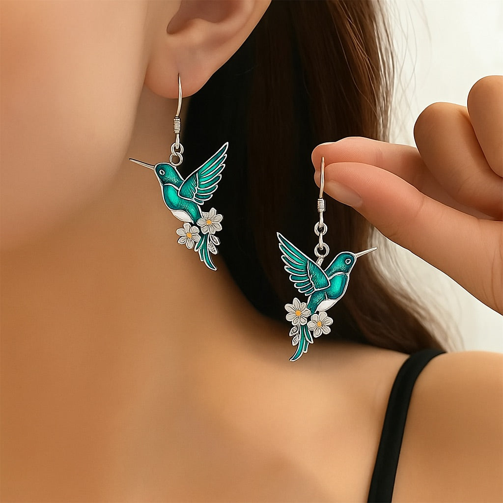 Collier de Colibri Magnifique avec Boucles d'Oreilles Bonus – Offre Limitée