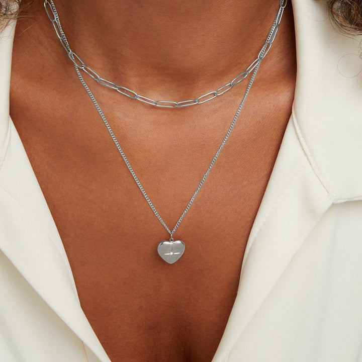 Collier en forme de cœur & trombone