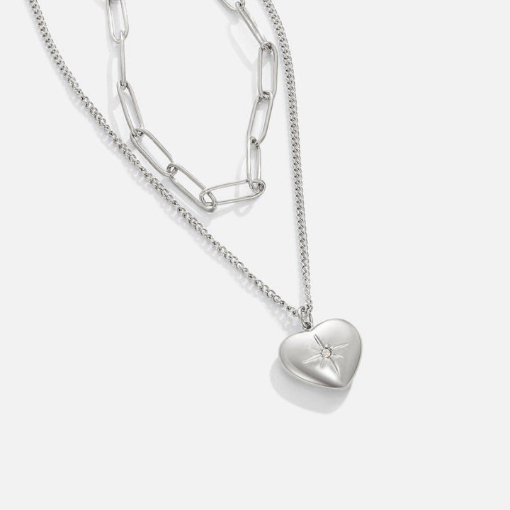 Collier en forme de cœur & trombone